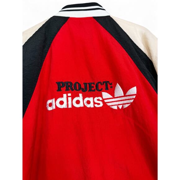Adidas Project Sport Spectacular Bomber Jacket Red White Size L Vintage 80s - Picture 4 of 16